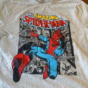 Marvel Grey Tee with Red & Blue Spider Print